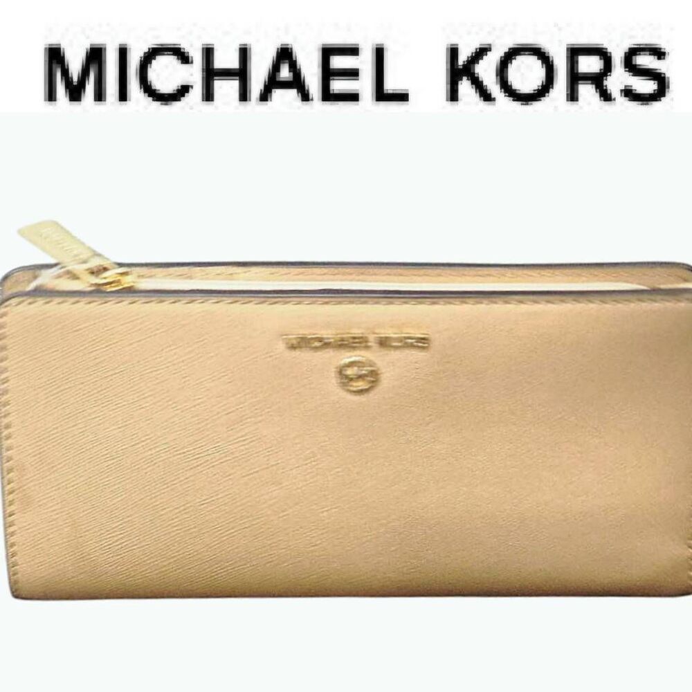Michael Kors Jet Set Charm Large TZ Continental Leather Wallet- Camel